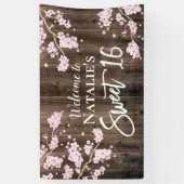 Süß 16 Rustikales Kirschblossom Blumenholz Banner (Vertikal)