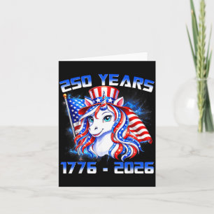 Süß 250 Amerika Jahre 1776 2026 Einhorn Kleinkinde Karte