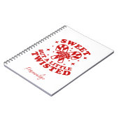 süß, aber ein wenig verdreckt Zitat Red Candy Cane Notizblock (Linke Seite)