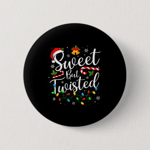 Süß aber verdreht lustiger Weihnachts-Zuckerrohr-X Button