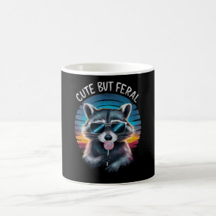 Süß aber wild lustiger Waschbär Kaffeetasse