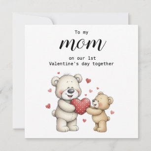 Süß an meine Mutter an unserem ersten Valentinstag Feiertagskarte