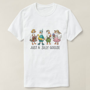 Süß Angezogen   Lustige Gänseschar-Illustration T-Shirt