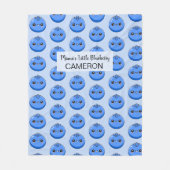 Süß Anpassbar Kawaii Blaubeere Blau Fleecedecke (Vorderseite)
