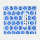 Süß Anpassbar Kawaii Blaubeere Blau Fleecedecke (Vorderseite (Horizontal))