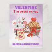 Süß auf dich Cupcake Valentinstag Postkarte (Vorderseite)