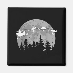 Süß Australien Känguru Weihnachtsmann Schlitten Au Magnet