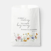 Süß beendet Neubeginn | Hochzeit von Wildblumen Geschenktütchen (Vorderseite)