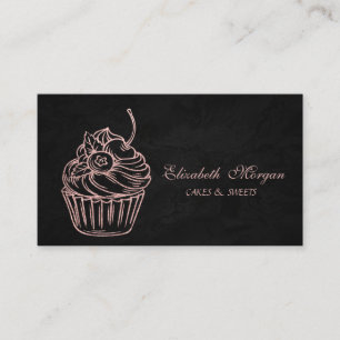 Süß Bezaubernd, Glitter Cupcake, Schwarz Visitenkarte