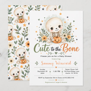 Süß bis auf die Knochen Halloween-Baby-Party Einladung