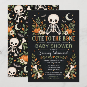 Süß bis auf die Knochen Halloween-Baby-Party Einladung
