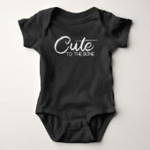 Süß bis auf die Knochen Schwarz Baby Strampler (Vorderseite)