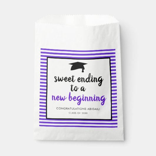 Süß bis zu einem neuen Abschluss Lila Geschenktütchen (Vorderseite)