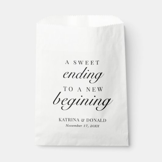 Süß bis zu einem neuen Beginnsack der Gastgeschenk Geschenktütchen (Vorderseite)