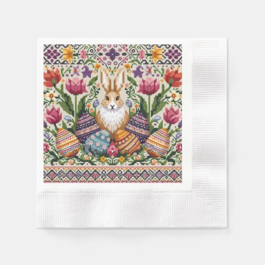 Süß/Bunte Frühlings-/Oster Fair Isle Serviette (Vorderseite)