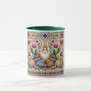 Süß/Bunte Frühlings-/Oster Fair Isle Tasse