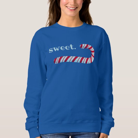 "Süß." Candy Cane Christmas Sweatshirt (Vorderseite)