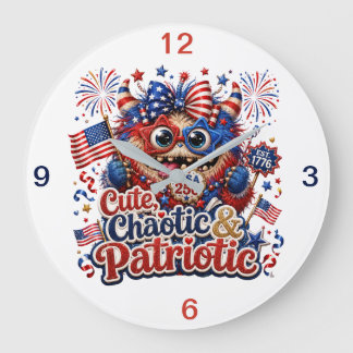 Süß Chaotisch und Patriotisch (Andenken) Große Wanduhr