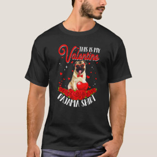 Süß Das Ist Mein Valentinstag Pyjama Mops Hund Her T-Shirt