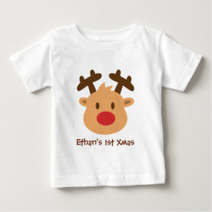 Süß das rotnasige Rentier 1. Weihnachten Baby T-shirt