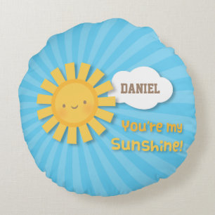 Süß Du bist mein Sonnenschein Personalisierter Rau Rundes Kissen