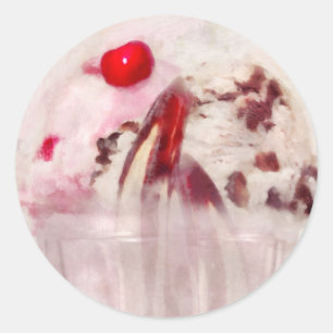Süß - Eis - Eisbecher Runder Aufkleber