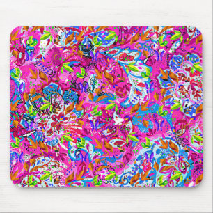 Süß farbenfroh fantastisch abstrakt floral mousepad
