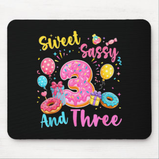 Süß frech und drei 3. Geburtstag süßer Donut Mousepad
