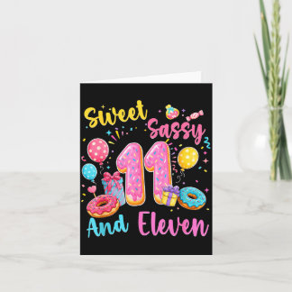 Süß, frech und elf 11. Geburtstag süße Donut Karte