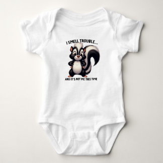 SÜß FUNNY SCHWARZ-WEIßER SKUNK SPRUCH BABY STRAMPLER