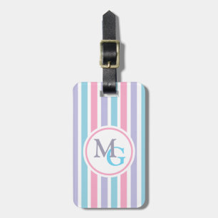 Süß gestreifte Monogrammierte Gepäckanhänger