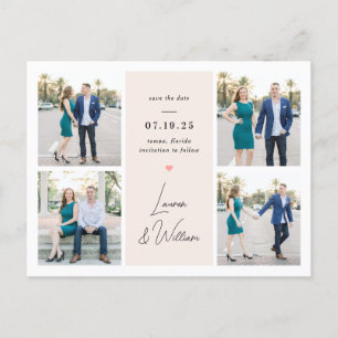 Süß gezeichnete Hochzeit Speichern Sie das Datum P Postkarte