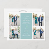 Süß gezeichnete Hochzeit Speichern Sie das Datum P Postkarte (Vorne/Hinten)