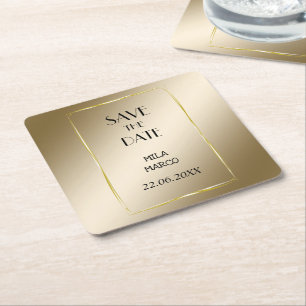 Süß golden modern rechteckiger pappuntersetzer