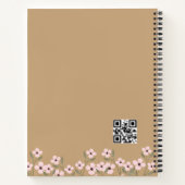 Süß grau, Blume, Schmetterling und Text Notizblock (Rückseite)