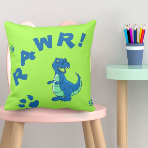 Süß Grün Blau BRÜLL Dinosaurier Kinder Kissen
