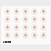 Süß Handgemachter Rosa Cupcake Bäckerei Aufkleber (Blatt)