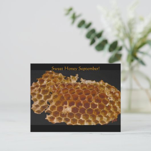 Süß Honey September! Postkarte (Stehend Vorderseite)