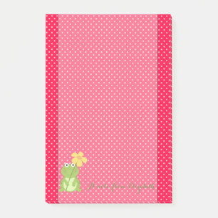 Süß, hübsch, stilvoll, Punkte, Frosch Post-it Klebezettel