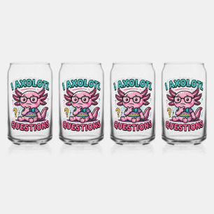 Süß ich Axolotl Fragen aztekischer Nerd mit Brille Dosenglas