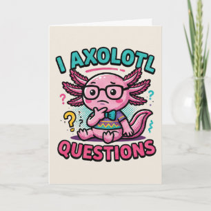 Süß ich Axolotl Fragen aztekischer Nerd mit Brille Karte