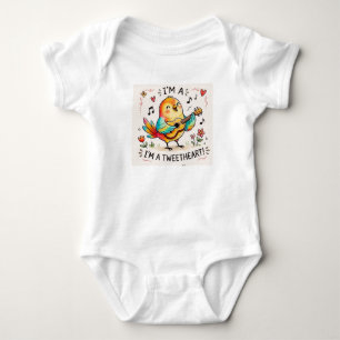 Süß, ich bin ein Tweetheart-Vogel-Ukulele-Bodysuit Baby Strampler