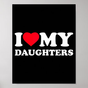 Süß, ich liebe das Herz meiner Tochter, lustige Fa Poster