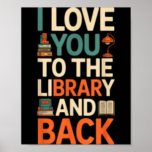 Süß ich liebe dich Bibliothek zurück lustiger Bibl Poster