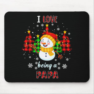 Süß, ich liebe es, ein Papa-Schneemann-Weihnachten Mousepad