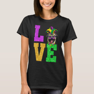Süß ich liebe Mardi Gras Pug Hund Welpe Liebhaber T-Shirt