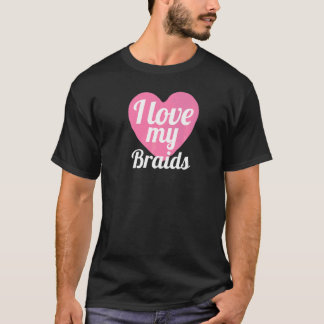 Süß, ich liebe meine Zöpfe Herz Geflochtene Haare T-Shirt