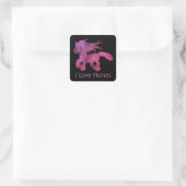 Süß Ich liebe Pferde Quadratischer Aufkleber (Tasche)