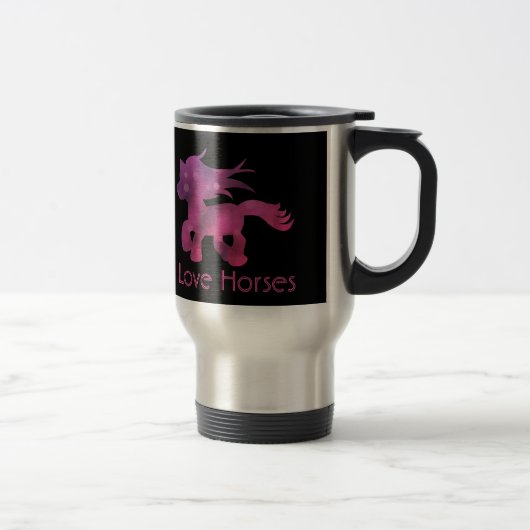 Süß Ich liebe Pferde Reisebecher (Rechts)