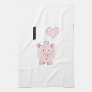Süß ich liebe Schweine Design Handtuch